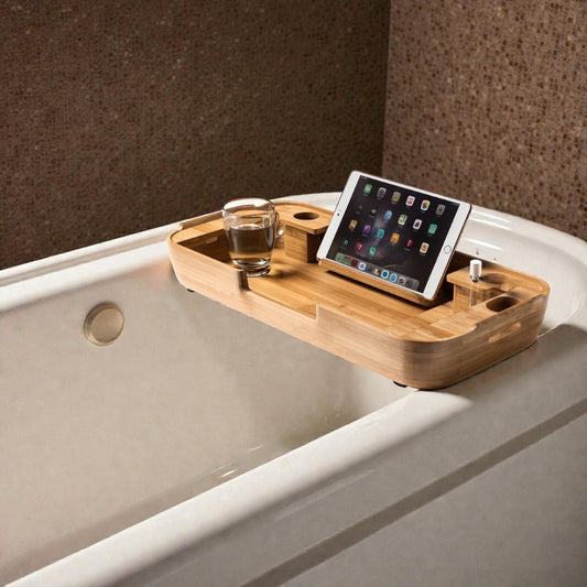 Zen-Stream Expandable Bamboo Caddy - Luxury Spa Tray